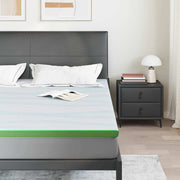 Vidaxl matrastopper wit en groen 180 x 200 cm jacquard stof - afbeelding 3