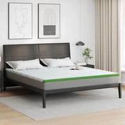 Vidaxl matrastopper wit en groen 200 x 200 cm jacquard stof - afbeelding 1