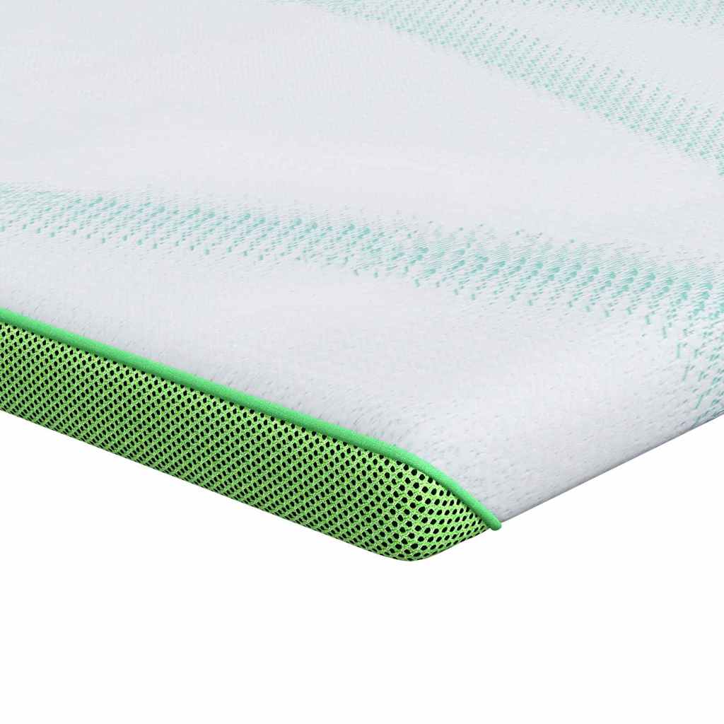 Vidaxl matrastopper wit en groen 90 x 190 cm jacquard stof