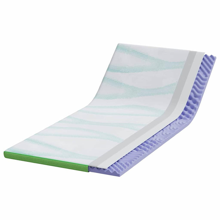 Vidaxl matrastopper wit en groen 100 x 200 cm jacquard stof