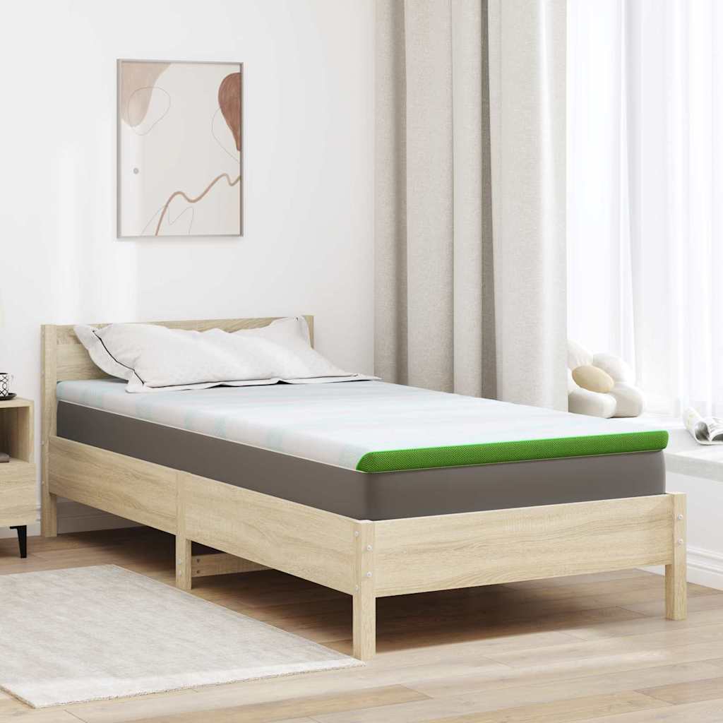 Vidaxl matrastopper wit en groen 120 x 200 cm jacquard stof