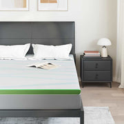 Vidaxl matrastopper wit en groen 140 x 190 cm jacquard stof - afbeelding 3