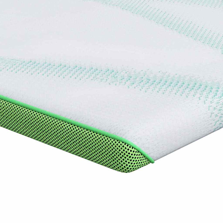 Vidaxl matrastopper wit en groen 140 x 200 cm jacquard stof