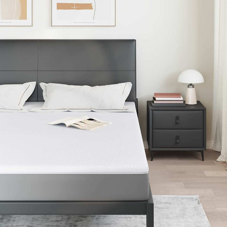 Vidaxl traagschuimmatras topper 200 x 200 cm thick stof-100% polyester