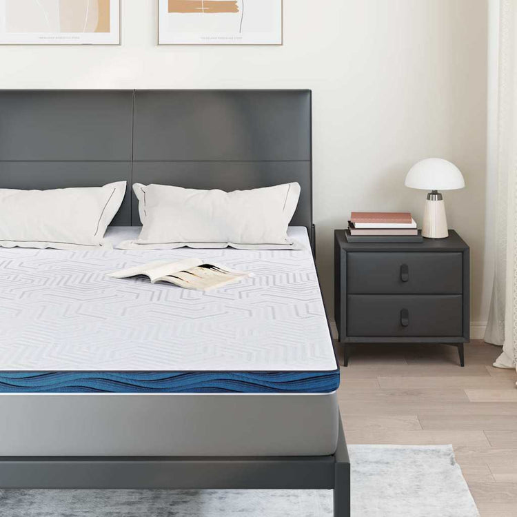 Vidaxl matrastopper 140 x 200 cm dik jacquard stof wit