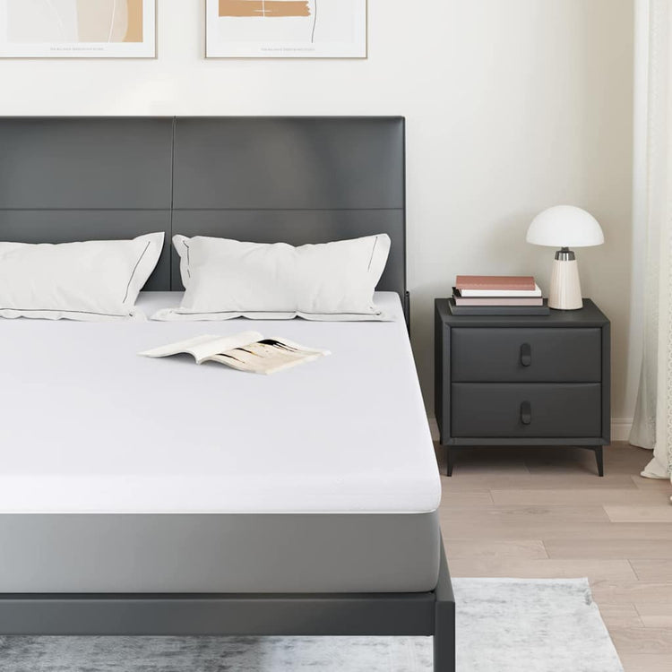 Vidaxl matrastopper 140 x 200 cm dik jacquard stof wit