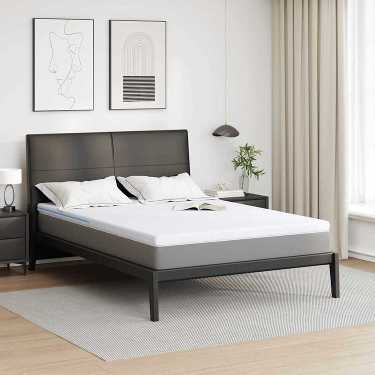 Vidaxl matrastopper 160 x 200 cm dik jacquard stof wit
