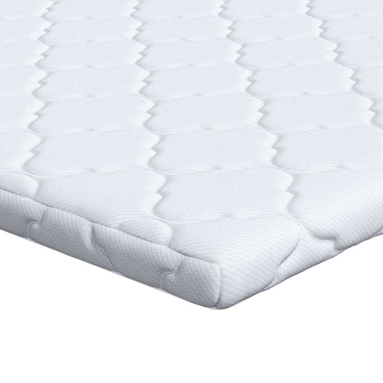 Vidaxl kokos topper wit 140 x 190 cm jacquard stof