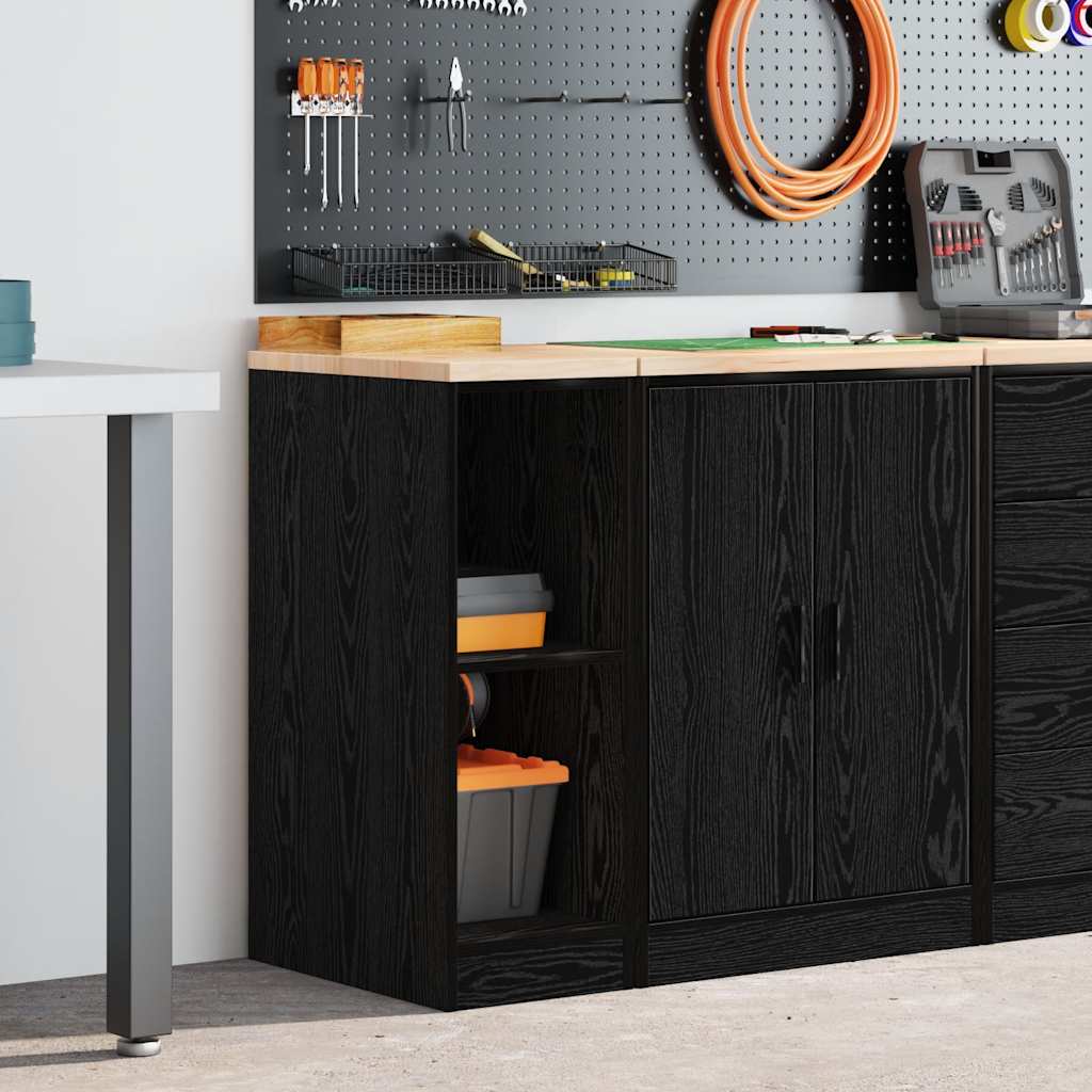 Vidaxl garagekast 30x51x85 cm massief grenenhout zwart