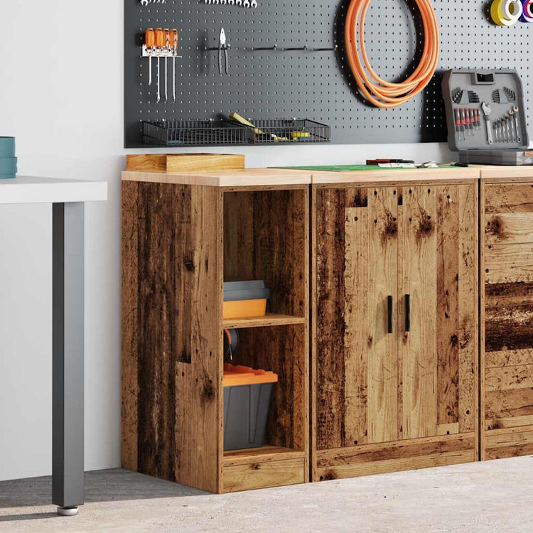 Vidaxl garagekast 30x51x85 cm massief grenenhout oud hout