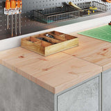 Vidaxl garagekast 30x51x85 cm massief grenenhout betongrijs - afbeelding 3
