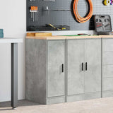 Vidaxl garagekast 30x51x85 cm massief grenenhout betongrijs - afbeelding 1