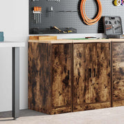Vidaxl garagekast 30x51x85 cm massief grenenhout gerookt eiken - afbeelding 1