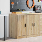 Vidaxl garagekast 40x51x85 cm massief grenenhout sonoma eikenkleurig - afbeelding 1