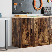 Vidaxl garagekast 40x51x85 cm massief grenenhout gerookt eiken - afbeelding 1