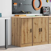Vidaxl garagekast 40x51x85 cm massief grenenhout artisan eikenkleurig - afbeelding 1