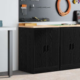 Vidaxl garagekast 60x51x85 cm massief grenenhout zwart - afbeelding 1