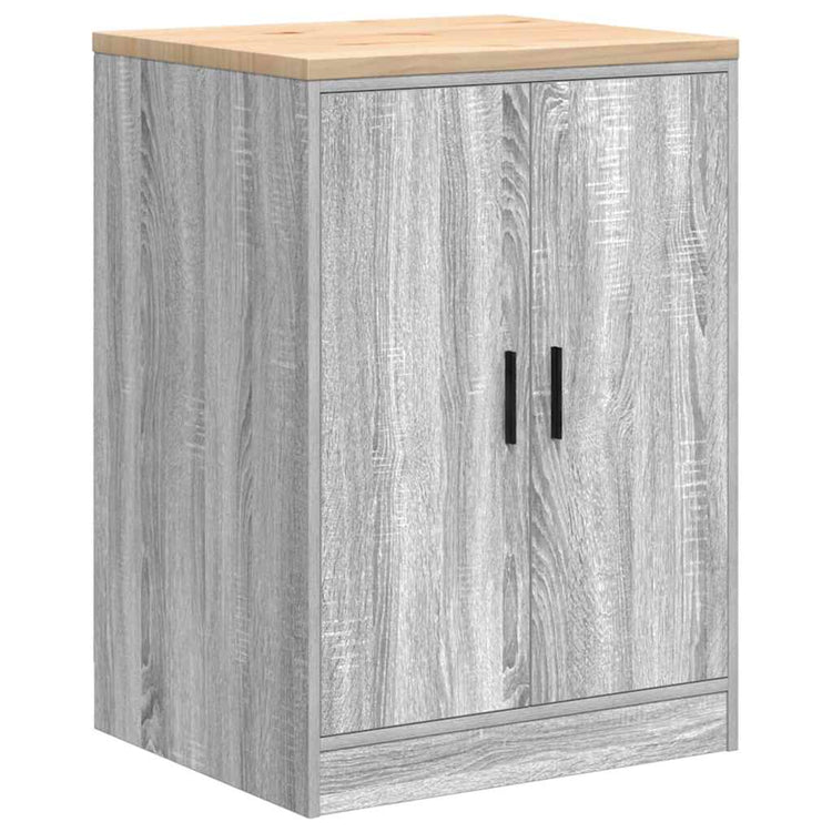 Vidaxl garagekast 60x51x85 cm massief grenenhout grijs sonoma