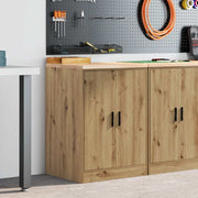 Vidaxl garagekast 60x51x85 cm massief grenenhout artisan eikenkleurig - afbeelding 1