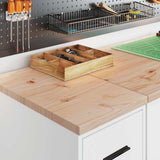 Vidaxl garagekast 30x51x85 cm massief grenenhout wit - afbeelding 3