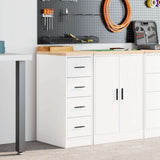 Vidaxl garagekast 30x51x85 cm massief grenenhout wit - afbeelding 1