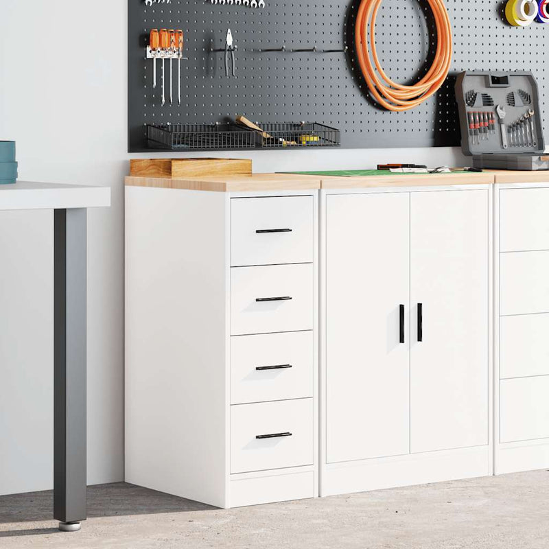Vidaxl garagekast 30x51x85 cm massief grenenhout wit