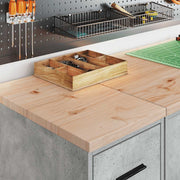 Vidaxl garagekast 30x51x85 cm massief grenenhout betongrijs - afbeelding 3