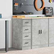 Vidaxl garagekast 30x51x85 cm massief grenenhout betongrijs - afbeelding 1