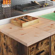 Vidaxl garagekast 30x51x85 cm massief grenenhout gerookt eiken - afbeelding 3