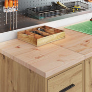 Vidaxl garagekast 30x51x85 cm massief grenenhout artisan eikenkleurig - afbeelding 3