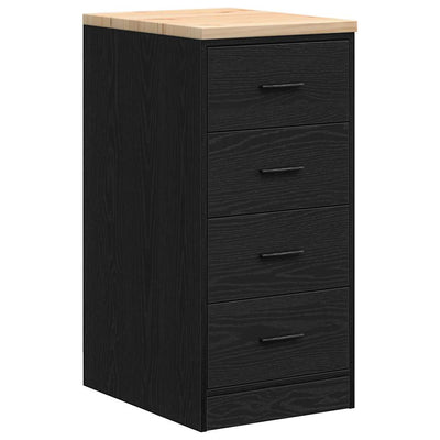 Vidaxl garagekast 40x51x85 cm massief grenenhout zwart