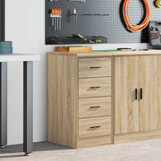 Vidaxl garagekast 40x51x85 cm massief grenenhout sonoma eikenkleurig - afbeelding 1