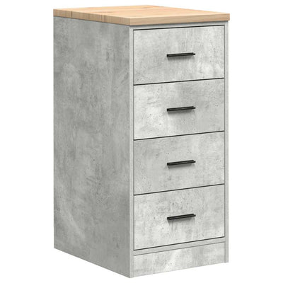 Vidaxl garagekast 40x51x85 cm massief grenenhout betongrijs