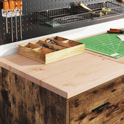 Vidaxl garagekast 40x51x85 cm massief grenenhout gerookt eiken - afbeelding 3