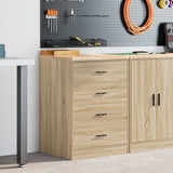 Vidaxl garagekast 60x51x85 cm massief grenenhout sonoma eikenkleurig - afbeelding 1