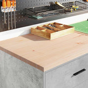 Vidaxl garagekast 60x51x85 cm massief grenenhout betongrijs - afbeelding 3