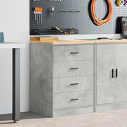 Vidaxl garagekast 60x51x85 cm massief grenenhout betongrijs - afbeelding 1