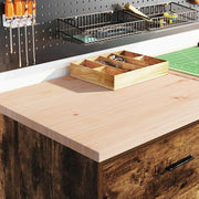 Vidaxl garagekast 60x51x85 cm massief grenenhout gerookt eiken - afbeelding 3