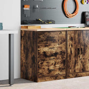 Vidaxl garagekast 60x51x85 cm massief grenenhout gerookt eiken - afbeelding 1