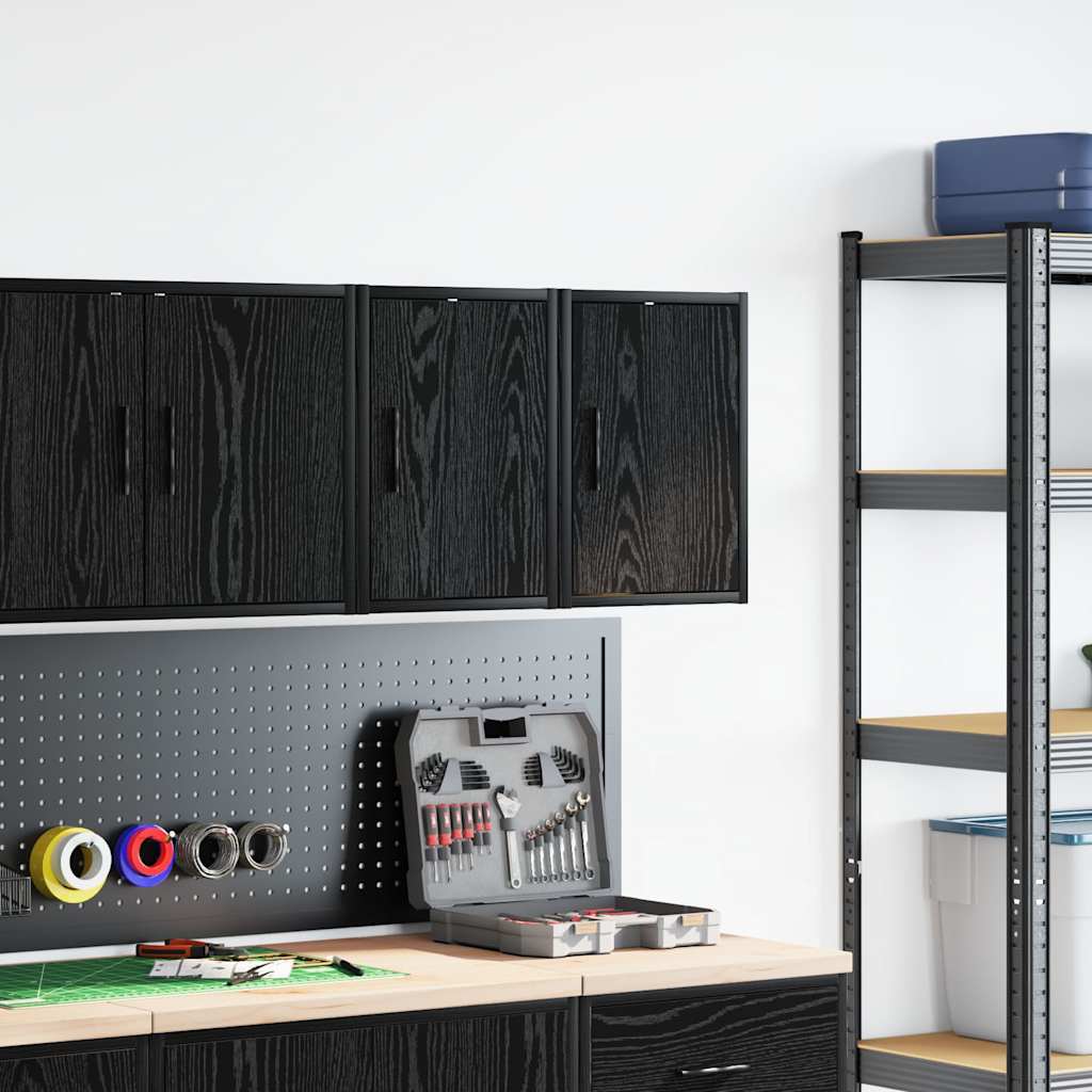 Vidaxl garagewandkasten 2 st spaanplaat zwart