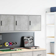 Vidaxl garagewandkasten 2 st bewerkt hout betongrijs - afbeelding 3