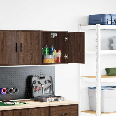 Vidaxl garagewandkast bewerkt hout bruin eiken