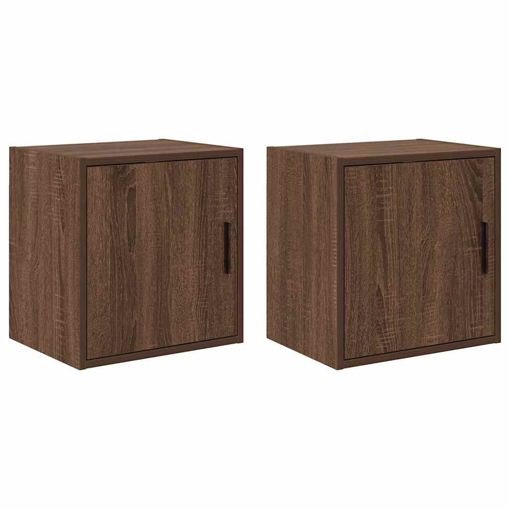 Vidaxl garagewandkasten 2 st spaanplaat bruin eiken