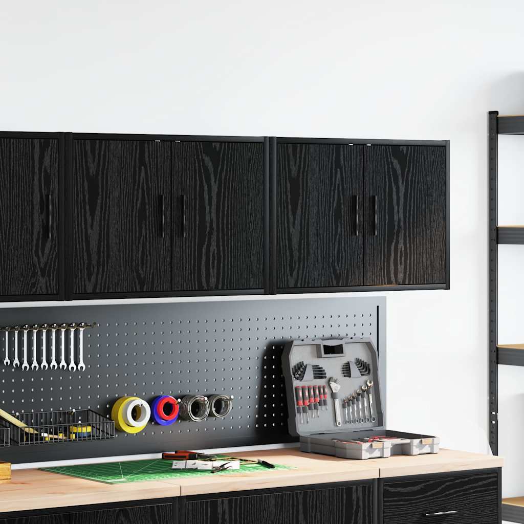 Vidaxl garagewandkasten 2 st spaanplaat zwart