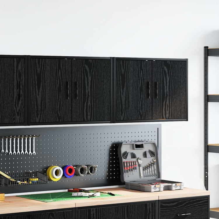 Vidaxl garagewandkasten 2 st spaanplaat zwart