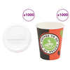 Vidaxl papieren koffiekopjes met deksel 1000 st 8oz 240 ml