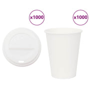 Vidaxl papieren koffiekopjes met deksel 1000 st 12oz 300 ml - afbeelding 1