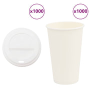 Vidaxl papieren koffiekopjes met deksel 1000 st 16oz 400 ml - afbeelding 1