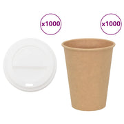 Vidaxl papieren koffiekopjes met deksel 1000 st 12oz 300 ml - afbeelding 1