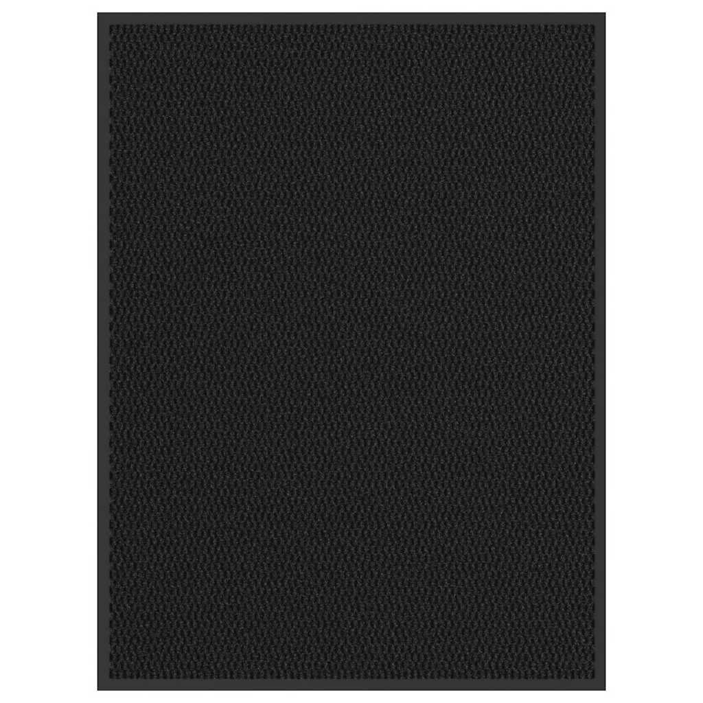 Vidaxl deurmat 90x120 cm zwart